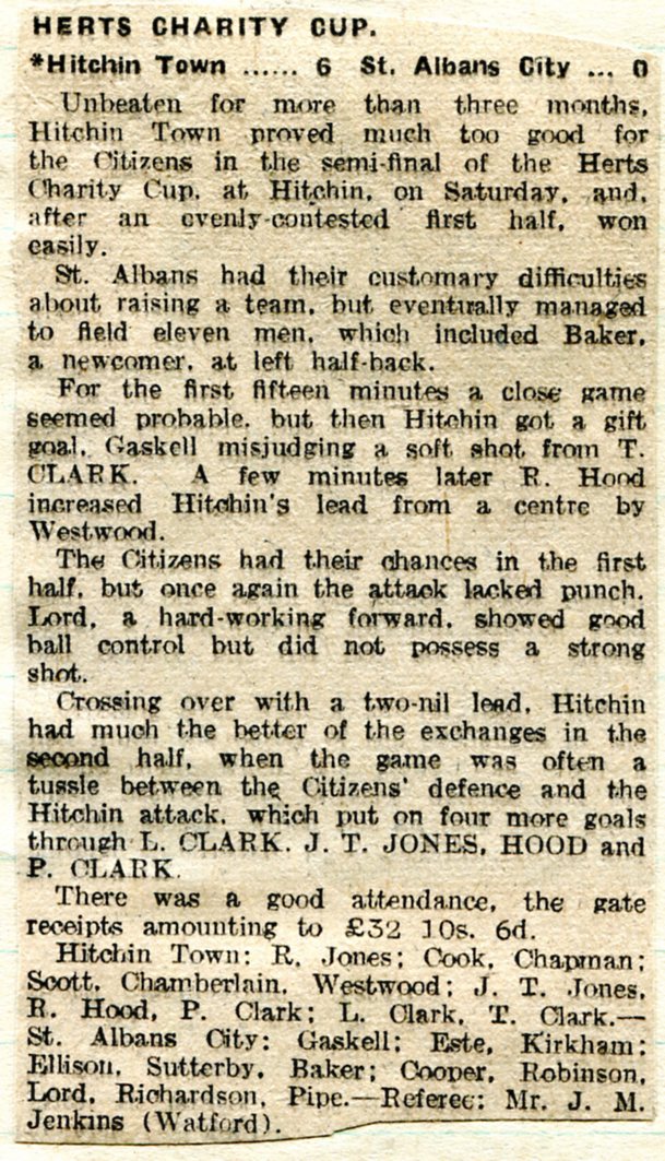 24 Hitchin Town 6 0 SAC 13 Mar 1943 (HCC)