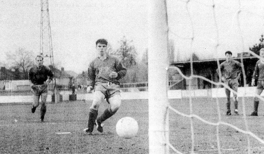 Bradley Anderson scores penalty v Harrow