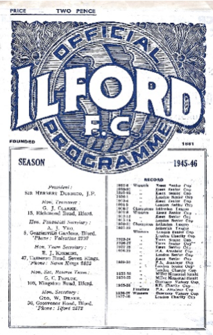 Ilford FC programme