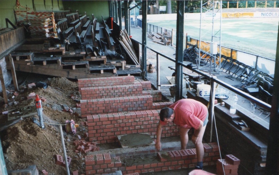 Repairs to Clarence Park stand July 1996