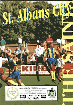 st albans city programme cover 94 95