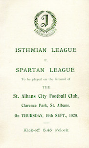 1929 Isthmian Lge v Spartan Lge 1small
