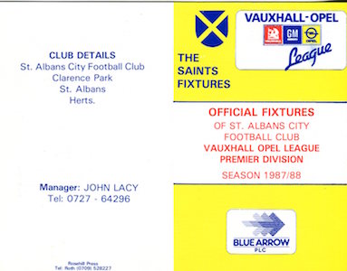 1987 88 Fixture Card 1 small